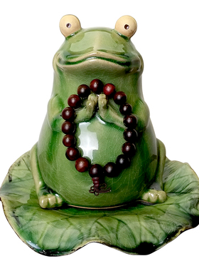 创意餐厅青蛙陶瓷摆件可爱