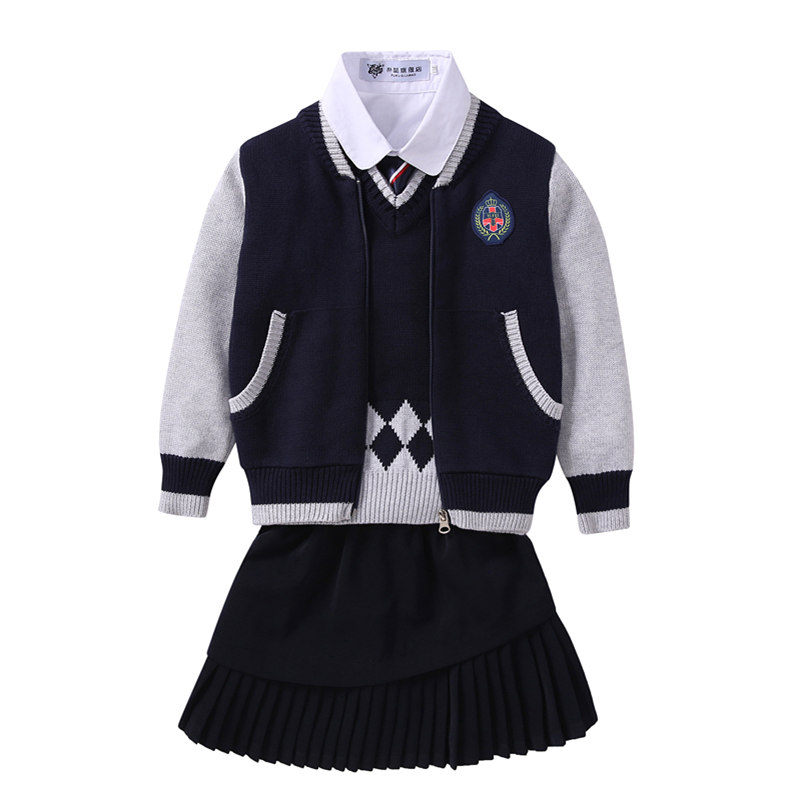英伦学院风儿童班服春秋装马甲韩版小学生校服幼儿园园服秋冬套装