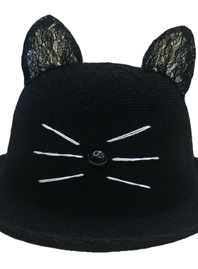 甜美卷边猫咪耳朵渔夫可爱帽子