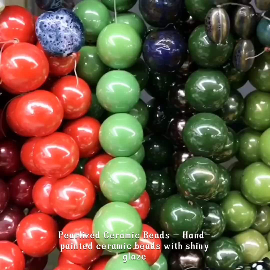 Jewelry Bead Glazed Ceramic Pink Bead 10mm Round Porcelain Beads Buy