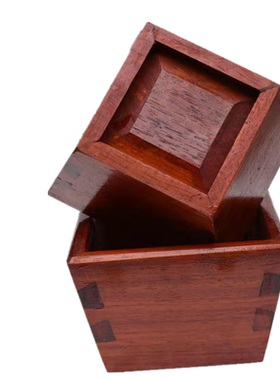 红花梨米升子米斗卯榫红木燕尾榫婴儿剪头满月结婚开业同心木屋