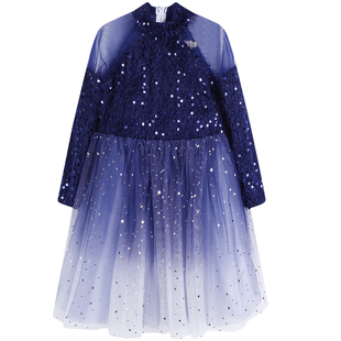 元旦儿童演出服小学生合唱服装表演服歌唱朗诵礼服女童蓝新款