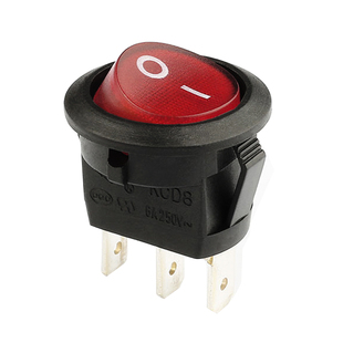 上开牌船型开关 圆形 KCD1 KCD8 KCD10 带灯 3只脚 翘板电源开关