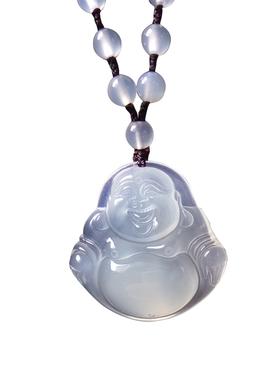 天然冰种白玉髓大肚佛玉石女
