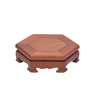 花瓶底座文玩瓷器茶杯垫展示底座摆件工艺品装饰底座六角形包邮