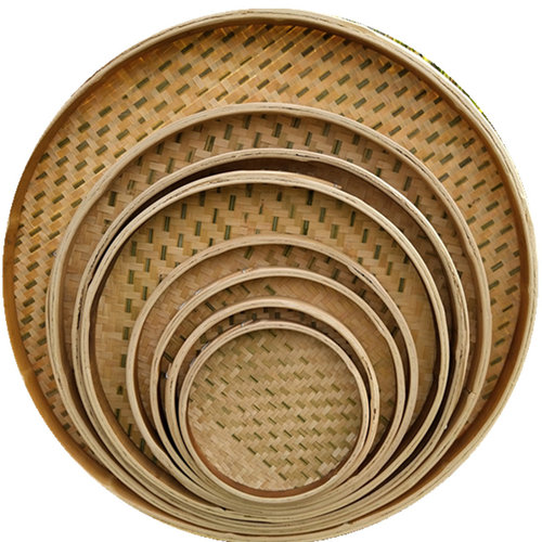 竹制品 竹匾无孔簸箕竹筛子圆簸箕 晾晒 竹编制品竹盘子包邮