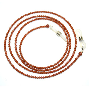 老花镜眼镜链红沙石眼镜挂链