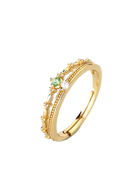 系轻奢红宝石925银镀金托帕石