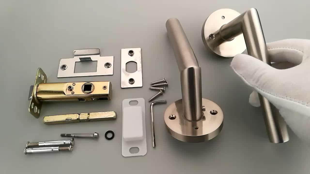 Filta Hardware American Style Heavy Duty Stainless Steel Push Door Lever Handle Lock R28