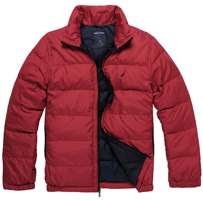 美国采购Nautica诺帝卡男士羽绒服J14306 经典休闲 专柜正品 红色