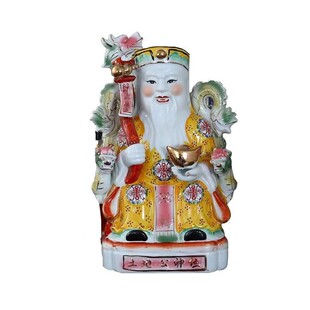 8-42寸陶瓷土地爷土地奶地主爷土地公神像店铺摆件佛像