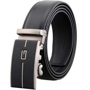 G2000皮带男士商务真皮头层牛皮自动扣腰带休闲百搭结婚黑色裤带