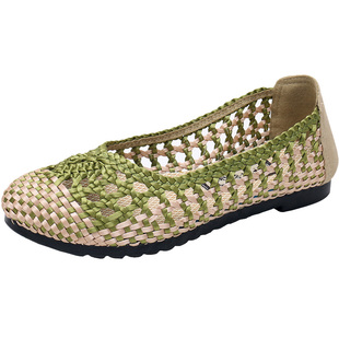 老北京布鞋女网鞋夏季中老年人妈妈休闲鞋软底防滑编织鞋平底女鞋