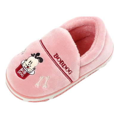 巴布豆秋冬季包跟儿童棉拖鞋
