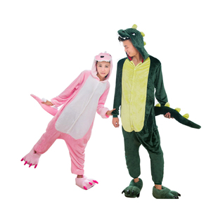 冬季恐龙动物连体史迪仔睡衣爱情公寓可爱儿童宝宝套装家居法兰绒