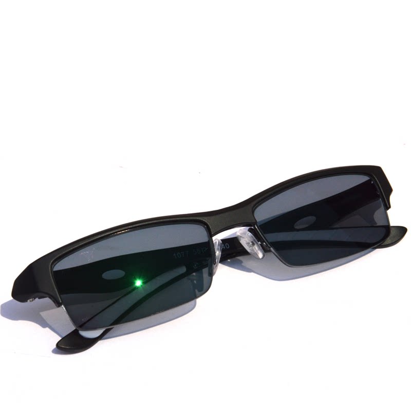 运动眼镜男半框带度数偏光太阳镜近视变色护目镜驾驶开车墨镜1077