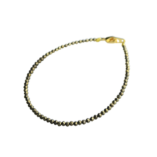 CIEL原创天然黄铜矿手链极细2mm切面闪闪的手串小米珠脚链女项链