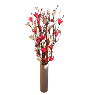 客厅假花仿真花叶脉落地干花干枝雪梅摆件插花居家新房装饰摆件