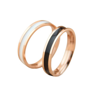 冷淡风陶瓷食指戒指女ins潮时尚个性钛钢玫瑰金尾戒小指小众设计