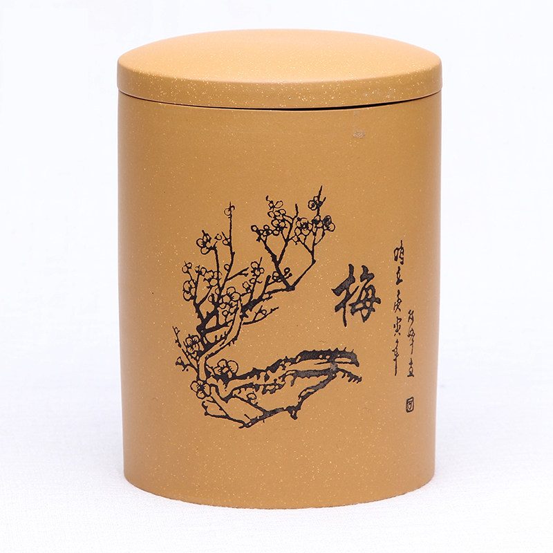宜兴紫砂茶叶罐手工防潮特价包邮