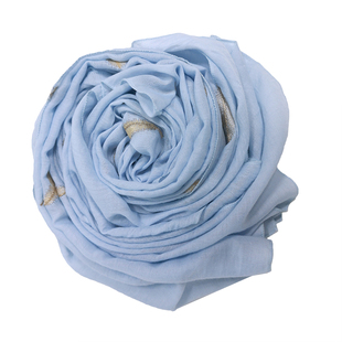 韩版春秋女士文艺棉麻围巾羽毛金银线绣花装饰两用大披肩两用百搭