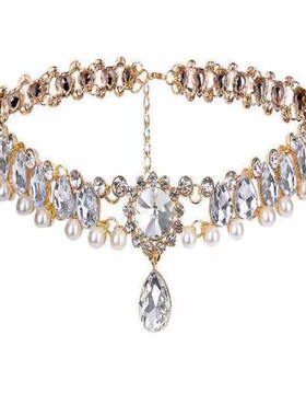 独家链条雪花不规则闪钻雪花锁骨