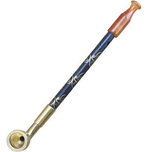 手工老式实木烟杆黄铜旱烟袋锅子烟丝烟斗草玛瑙烟嘴复古男士烟具