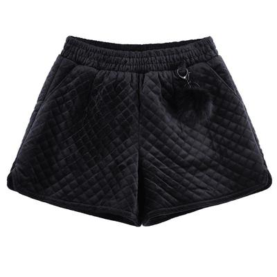 高腰冬天配靴子百搭风金丝绒短裤