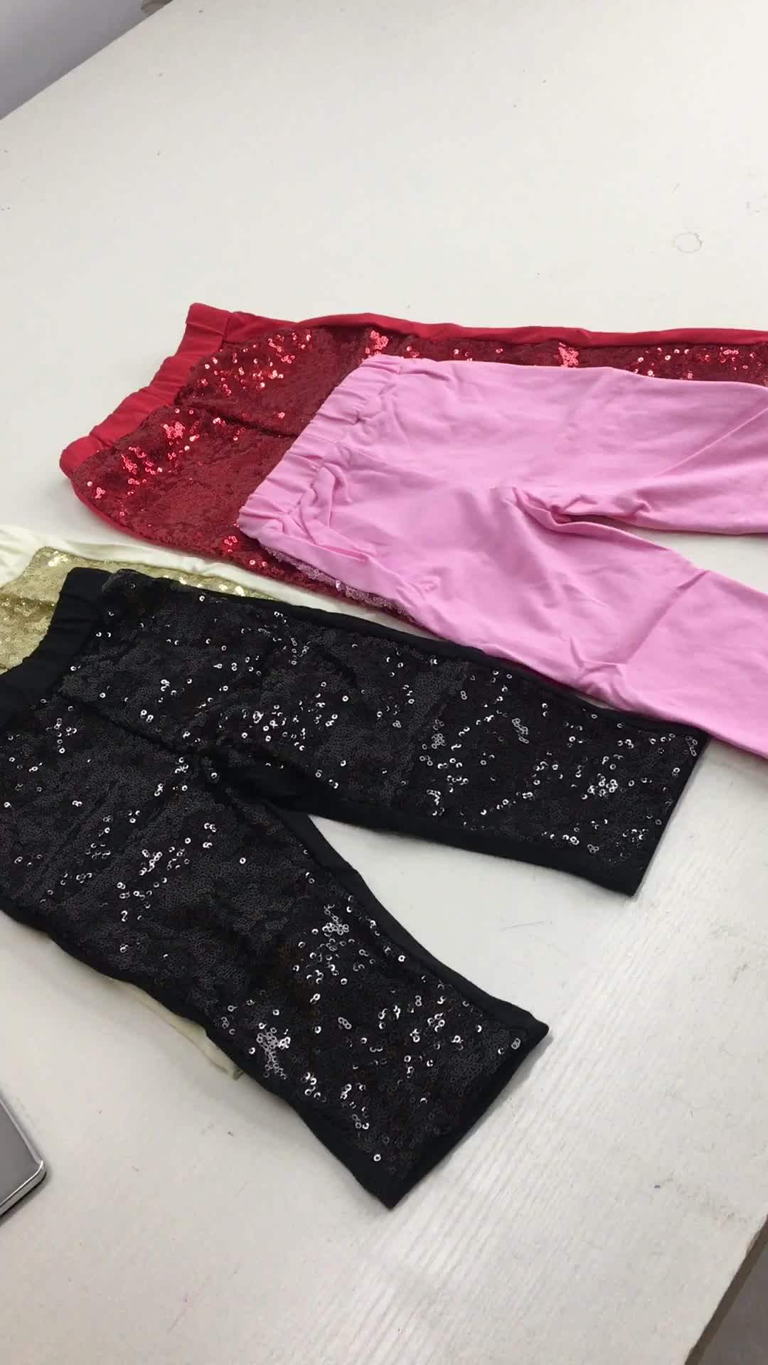 Little Girls Violin Sequin Bow Sweatpants main image 1