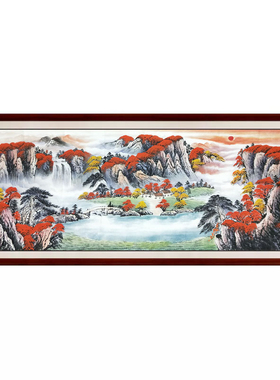 国画手绘真迹山水画聚宝盆鸿运当头书画作品未装裱风水画芯小六尺