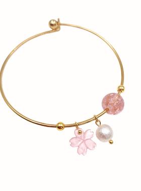 少女心浪漫樱花粉色节日琉璃珠