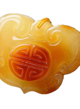 天然琥珀蜜蜡吊坠鸡油黄