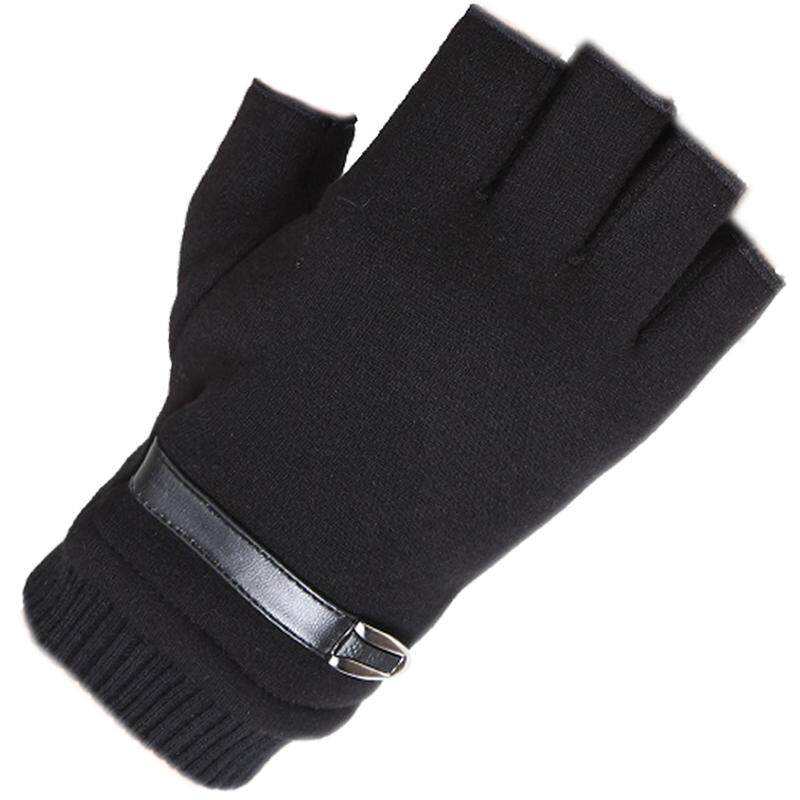 加绒厚户外学生运动防滑半指手套