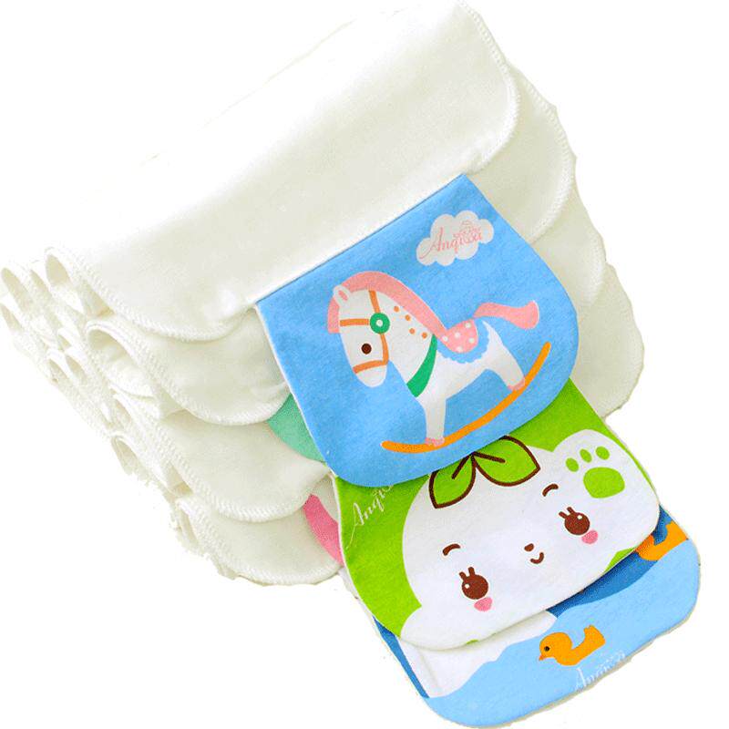 5条装婴儿0-1-4-8全棉纱布吸汗巾