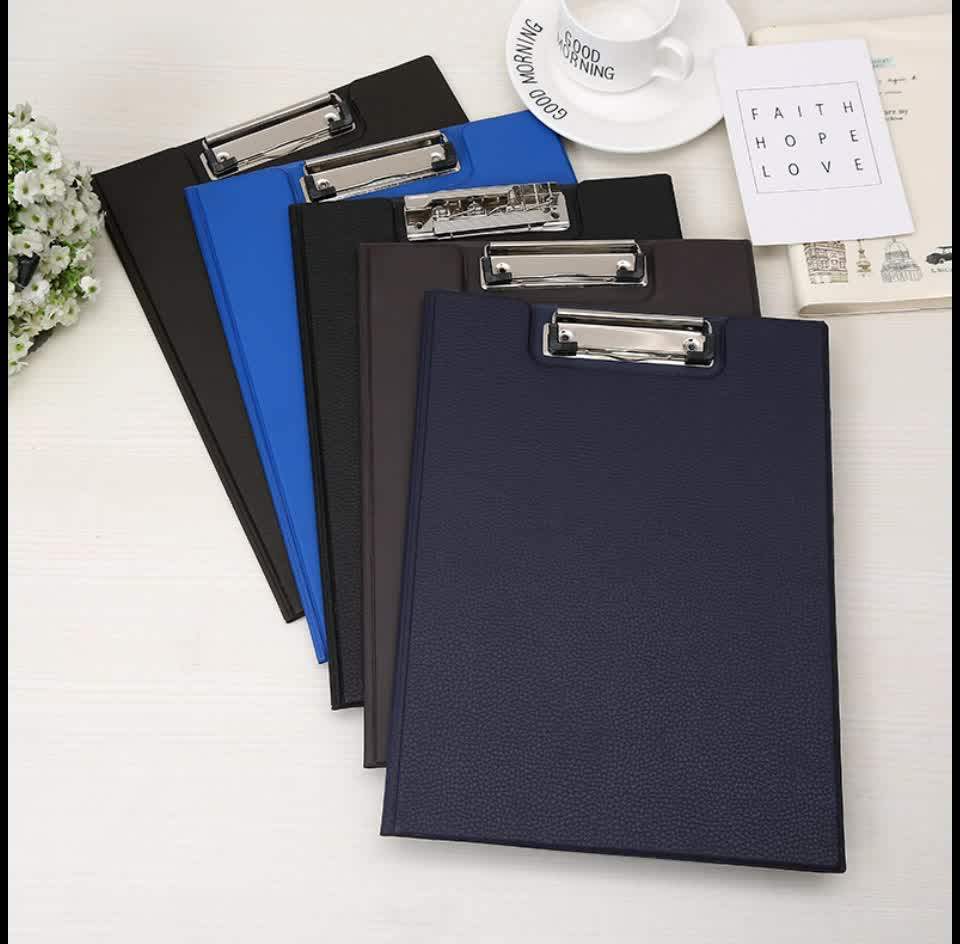 Custom Wholesale Pu Portfolio Cardboard File Folder With Metal Clip Buy Portfolio File Folder
