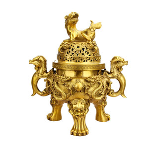 纯铜香炉天狗炉铜檀香炉铜貔貅熏香炉办公室家居摆设礼品特大号