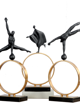 家居饰品不锈钢白色大理石摆件