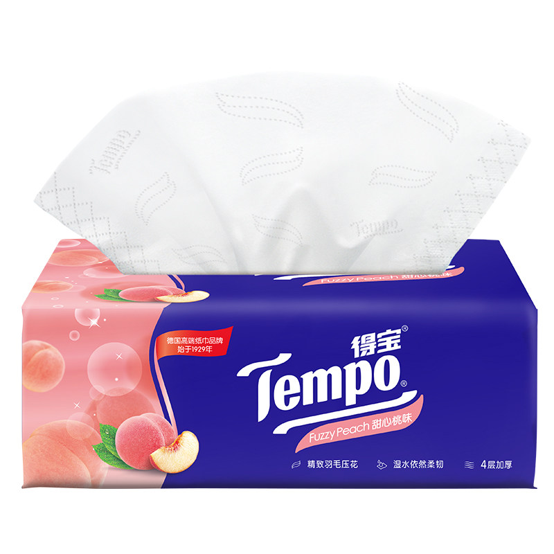 得宝tempo甜心桃味婴儿包邮抽纸