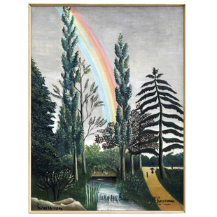 多梅尼湖彩虹卢梭Henri Rousseau装饰画网红挂画客厅小众艺术墙画