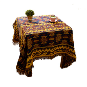 美式全盖沙发垫纯棉民族风几何客栈客厅地毯东南亚布艺沙发巾防滑