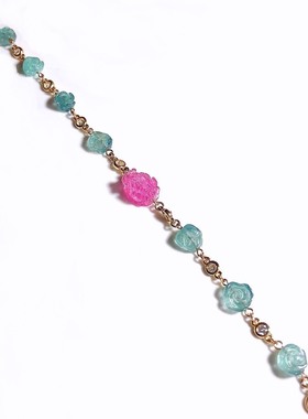 包金糖果色碧玺宝石个性款手链