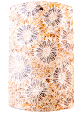 化石珊瑚玉平安扣水滴挂坠无事牌