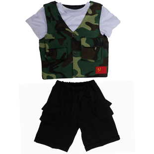 光头强同款衣服演出服儿童装元旦导游服军装卡通套装表演舞台装