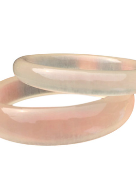 细圆条天然缠丝冰透玉镯子送证书