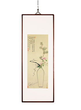 虫二书画新中式卷轴挂画别墅背景墙装饰画样板间留白禅意宋画装裱