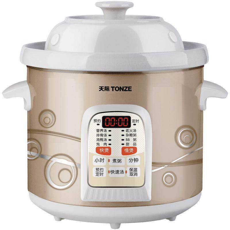 天际电砂锅炖锅家用陶瓷煲汤锅家用5L多功能大容量煮粥神器电炖盅