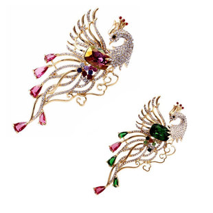 新光饰品  满钻水晶凤凰胸针胸花新品韩版别针配饰时尚礼物