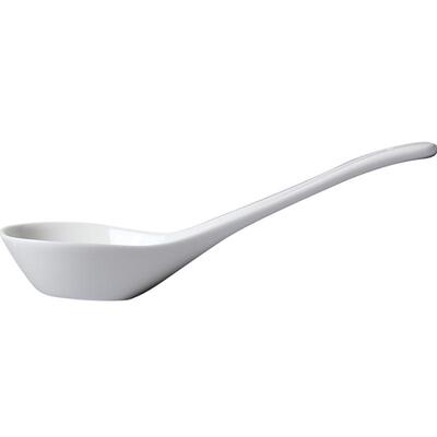 白色骨瓷创意可爱平底勺汤匙大小
