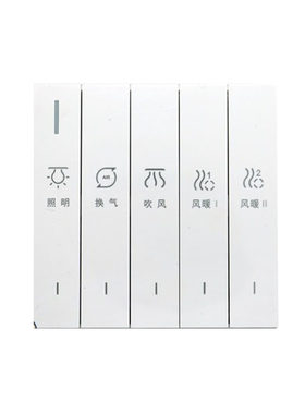 单双电机风暖浴霸防水五开琴键通用 灯暖3开 明装4开开关四开开关