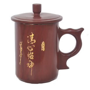 不易炸裂，天然木鱼石水杯茶杯，木鱼石矿物质杯木鱼石办公杯